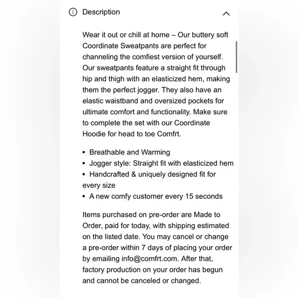 Comfrt Coordinate sweatpants RESERVED - Picture 5 of 7